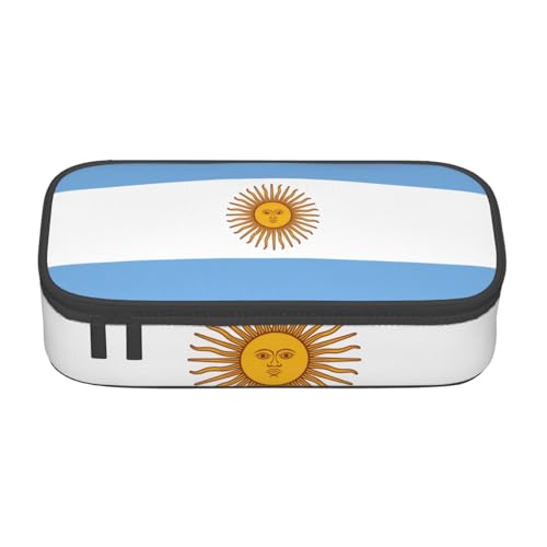 Federmäppchen mit argentinischer Flagge, großes Fassungsvermögen, Schreibwaren-Aufbewahrungstasche mit Reißverschluss, Jungen, Mädchen, Studenten, Schule, Schwarz , Einheitsgröße, Koffer von CHAbu