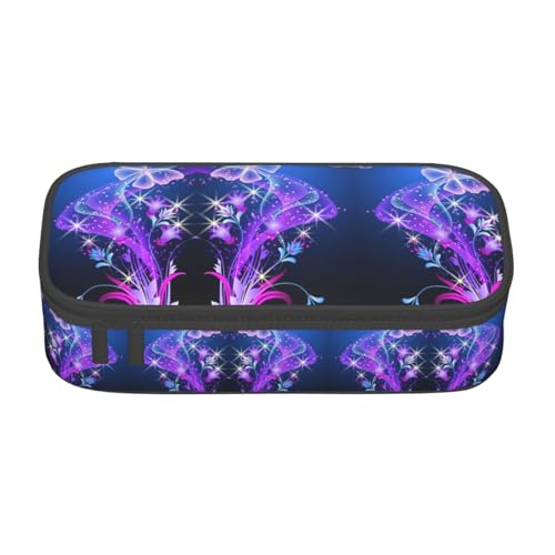 Federmäppchen mit großem Fassungsvermögen, Violett, mit Reißverschluss, für Jungen, Mädchen, Studenten, Schule, Schwarz , Einheitsgröße, Koffer von CHAbu