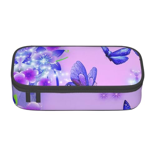 Federmäppchen mit großem Fassungsvermögen, mit Reißverschluss, für Jungen, Mädchen, Studenten, Schule, Lila, Schwarz , Einheitsgröße, Koffer von CHAbu