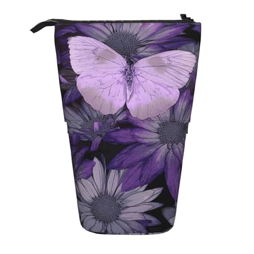 Lila Schmetterling Stehende Teleskop-Bleistifttasche Oxford Tuch Tasche Tragbar für Jungen Mädchen Teenager Studenten Büro, Schwarz , Einheitsgröße Lila Schmetterling Stehende Teleskop-Bleistifttasche Oxford Tuch Tasche Tragbar für Jungen Mädchen Teenager Studenten Büro, Schwarz , Einheitsgröße von CHAbu