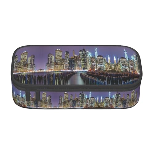 New York City Federmäppchen, großes Fassungsvermögen, Schreibwaren-Aufbewahrungstasche mit Reißverschluss, für Jungen und Mädchen, Schwarz , Einheitsgröße, Koffer von CHAbu