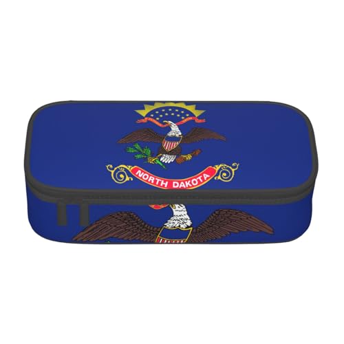 North Dakota Federmäppchen mit Staatsflagge, großes Fassungsvermögen, Schreibwaren-Aufbewahrungstasche mit Reißverschluss, für Jungen, Mädchen, Studenten, Schule, Schwarz , Einheitsgröße, Koffer North Dakota Federmäppchen mit Staatsflagge, großes Fassungsvermögen, Schreibwaren-Aufbewahrungstasche mit Reißverschluss, für Jungen, Mädchen, Studenten, Schule, Schwarz , Einheitsgröße, Koffer von CHAbu