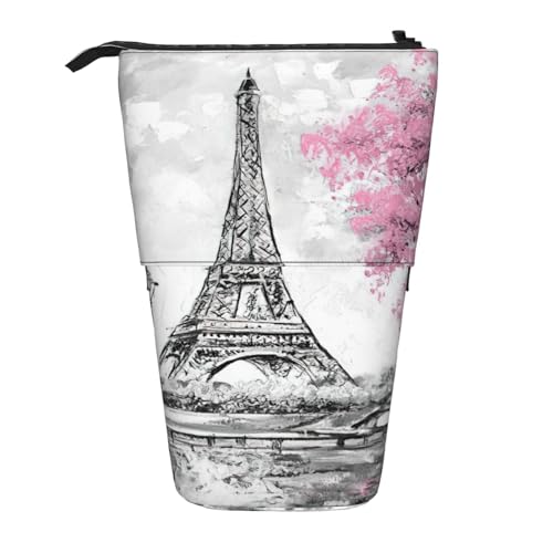 Ölgemälde Paris Eiffelturm Stehende Teleskop-Bleistifttasche Oxford Tuch Tasche Tragbar für Jungen Mädchen Teenager Studenten Büro, Schwarz , Einheitsgröße Ölgemälde Paris Eiffelturm Stehende Teleskop-Bleistifttasche Oxford Tuch Tasche Tragbar für Jungen Mädchen Teenager Studenten Büro, Schwarz , Einheitsgröße von CHAbu