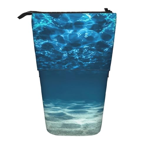 Ocean Stehende Teleskop-Bleistifttasche, Oxford-Tuchtasche, tragbar, für Jungen, Mädchen, Teenager, Studenten, Büro, Schwarz , Einheitsgröße von CHAbu