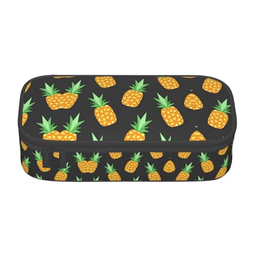 Pineapple Federmäppchen mit großem Fassungsvermögen, Schreibwaren-Aufbewahrungstasche mit Reißverschluss, für Jungen, Mädchen, Studenten, Schule, Schwarz , Einheitsgröße, Koffer von CHAbu