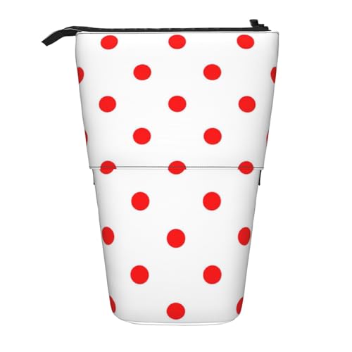 Polka Dot.Standing Telescopic Pencil Bag Oxford Cloth Bag Portable for Boys Girls Teens Students Office, Schwarz , Einheitsgröße von CHAbu