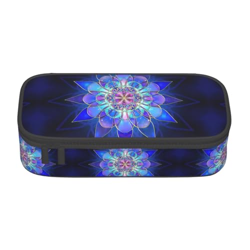 Rechteckiges Mandala-Federmäppchen, großes Fassungsvermögen, Schreibwaren-Aufbewahrungstasche mit Reißverschluss, Jungen, Mädchen, Studenten, Schule, Schwarz , Einheitsgröße, Koffer von CHAbu