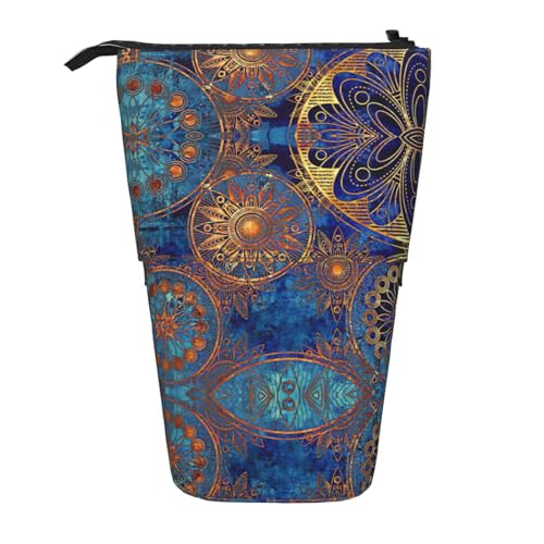 Sternenhimmel Mandala Stehende Teleskop-Bleistifttasche Oxford Tuch Tasche Tragbar für Jungen Mädchen Teenager Studenten Büro, Schwarz , Einheitsgröße Sternenhimmel Mandala Stehende Teleskop-Bleistifttasche Oxford Tuch Tasche Tragbar für Jungen Mädchen Teenager Studenten Büro, Schwarz , Einheitsgröße von CHAbu