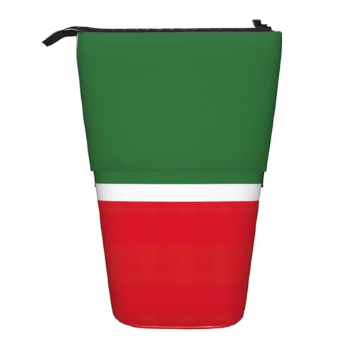 Teleskop-Bleistifttasche mit Flagge der Tschetschenischen Republik, tragbar, für Jungen, Mädchen, Teenager, Studenten, Büro, Schwarz , Einheitsgröße von CHAbu
