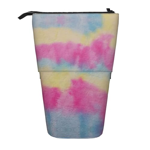 Teleskop-Bleistifttasche mit Regenbogenstreifen, Oxford-Stoff, tragbar, für Jungen, Mädchen, Teenager, Studenten, Büro, Schwarz , Einheitsgröße von CHAbu