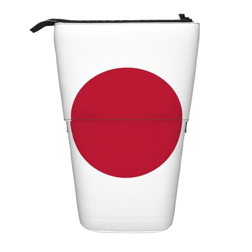 Teleskop-Bleistifttasche mit japanischer Flagge, Oxford-Stoff, tragbar, für Jungen, Mädchen, Teenager, Studenten, Büro, Schwarz , Einheitsgröße von CHAbu