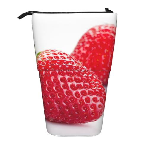 Teleskop-Federmäppchen, Erdbeere, tragbar, für Jungen, Mädchen, Teenager, Studenten, Büro, Schwarz , Einheitsgröße von CHAbu