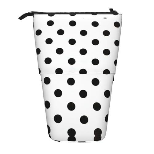 Teleskop-Federmäppchen, gepunktet, Oxford-Stoff, tragbar, für Jungen, Mädchen, Teenager, Studenten, Büro, Schwarz , Einheitsgröße von CHAbu