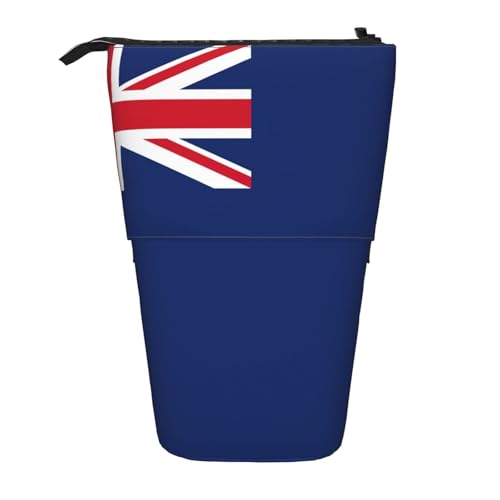 Teleskop-Federmäppchen mit Flagge der Türken- und Caicosinseln, tragbar, für Jungen, Mädchen, Teenager, Studenten, Büro, Schwarz , Einheitsgröße von CHAbu