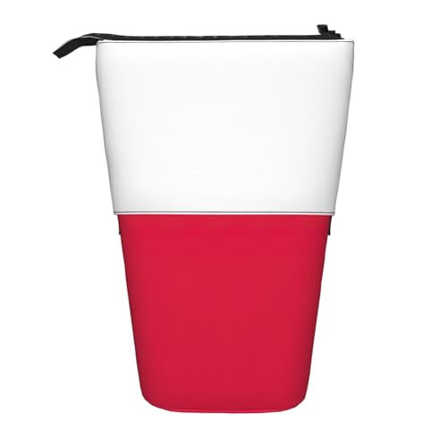 Teleskop-Federmäppchen mit polnischer Flagge, Oxford-Stoff, tragbar, für Jungen, Mädchen, Teenager, Studenten, Büro, Schwarz , Einheitsgröße von CHAbu