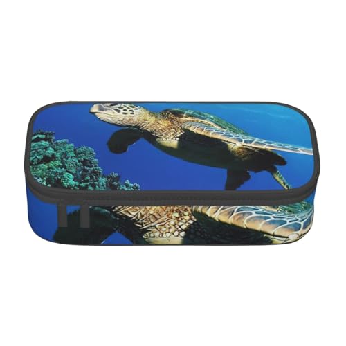 U-Boot-Schildkröte unter dem Meer, großes Fassungsvermögen, Schreibwaren-Aufbewahrungstasche mit Reißverschluss, Jungen, Mädchen, Studenten, Schule, Schwarz , Einheitsgröße, Koffer von CHAbu