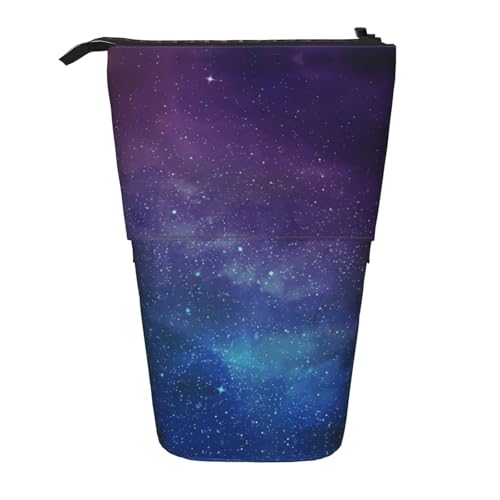 Universum mit Sternen, Galaxie, interstellar, stehend, Teleskop-Stifttasche, Oxford-Tuch, tragbar, für Jungen, Mädchen, Teenager, Studenten, Büro, Schwarz , Einheitsgröße von CHAbu