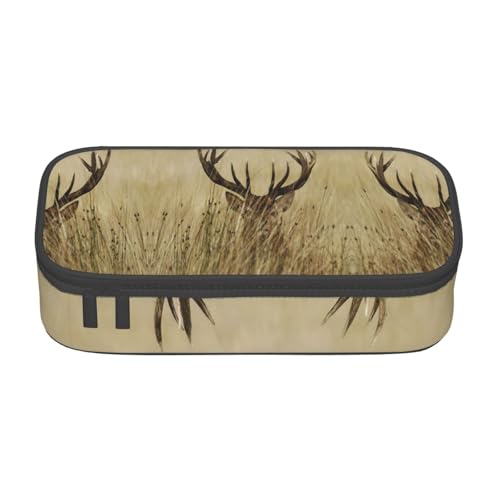 Whitetail Hirsch Rehkitz in Wildnis Hirsch Große Kapazität Federmäppchen Schreibwaren Aufbewahrungstasche mit Reißverschluss Jungen Mädchen Studenten Schule, Schwarz , Einheitsgröße, Koffer von CHAbu