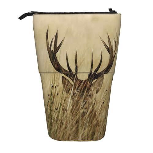 Whitetail Hirsch Rehkitz in der Wildnis Hirsch stehend Teleskop-Bleistifttasche Oxford Tuch Tasche tragbar für Jungen Mädchen Teenager Studenten Büro, Schwarz , Einheitsgröße Whitetail Hirsch Rehkitz in der Wildnis Hirsch stehend Teleskop-Bleistifttasche Oxford Tuch Tasche tragbar für Jungen Mädchen Teenager Studenten Büro, Schwarz , Einheitsgröße von CHAbu