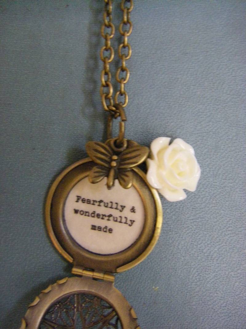 Psalm 139 Locket Halskette Furchtbar Und Wunderbar Frauen Mädchen Gemacht von CHAiNGEthesubject