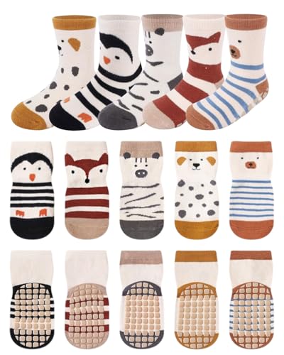 CHBCD 5 Pair ABS Socken Baby Anti Rutsch, Baby Socken für Neugeborene Säugling 0-6 Monate bis 3 Jahre, Stopper Socken Nahtlos Socken, Jungen Mädchen Kindersocken CHBCD 5 Pair ABS Socken Baby Anti Rutsch, Baby Socken für Neugeborene Säugling 0-6 Monate bis 3 Jahre, Stopper Socken Nahtlos Socken, Jungen Mädchen Kindersocken von CHBCD