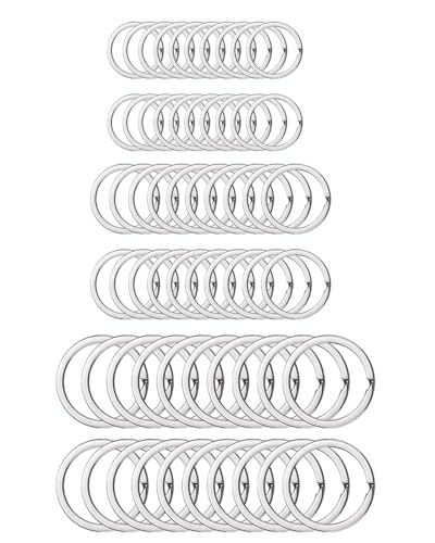 CHBCD 60 Stück Schlüsselring DIY Schlüsselanhänger Zubehör Runde Schlüsselringe für Schlüssel und Handwerk, Runde Schlüsselringe(15 mm,20 mm,25 mm) von CHBCD