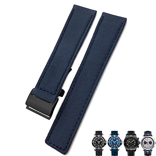 22mm Canvas Nylon Uhrengurt Blaues Green Uhren Band für Chronomat Navitimer Superocean für Männer Armband 22mm Canvas Nylon Uhrengurt Blaues Green Uhren Band für Chronomat Navitimer Superocean für Männer Armband von CHCWR