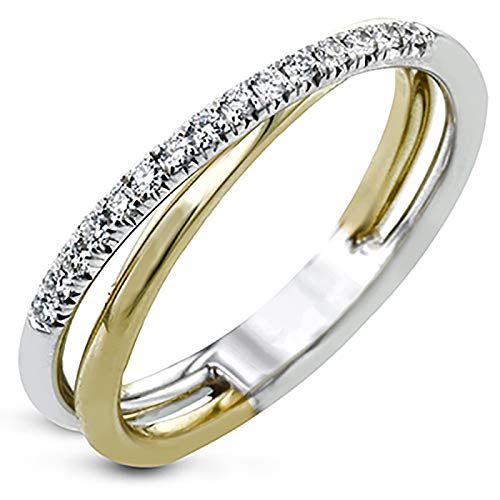 925 Sterling Silber Twisted Roségold Ring für Frauen Kreuzringe für Frauen Statement Rings Index Finger 2 Tone Punk 14K Gold Platted Ring Twine Wide Band Kostüm Schmuck Größe 9 9 von CHCWR