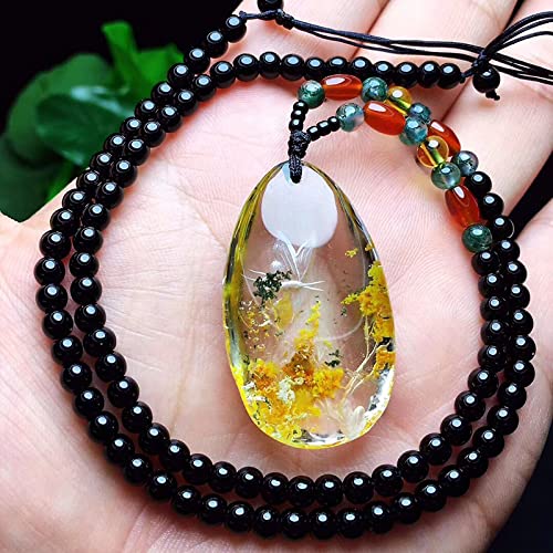 Blume natürliche Geisterkristall Anhänger handgeschnitzte Schmetterling Anhänger Pullover Kette Halskette Glück für Frauen Männer Mode Schmuck von CHCWR