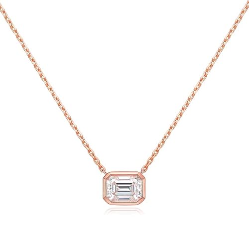CHCWR 2 Karat Rechteck Moissanit Anhänger Halskette 100% Emerald geschnittener Diamantkette für Frauen CHCWR 2 Karat Rechteck Moissanit Anhänger Halskette 100% Emerald geschnittener Diamantkette für Frauen von CHCWR