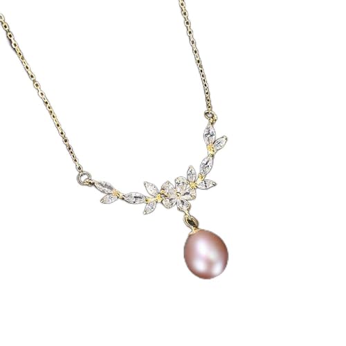 CHCWR Ausgefallene Blume natürliche Perle Anhänger Halsketten Schmuck Frauen Braut Hochzeit Geschenk Feiner Schmuck Schmuck von CHCWR