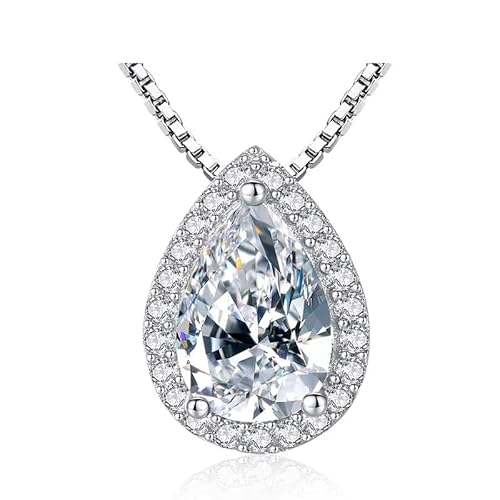 CHCWR Diamond Anhänger echte Hochzeitsanhänger Ketten Halskette für Frauen Brautschmuck von CHCWR
