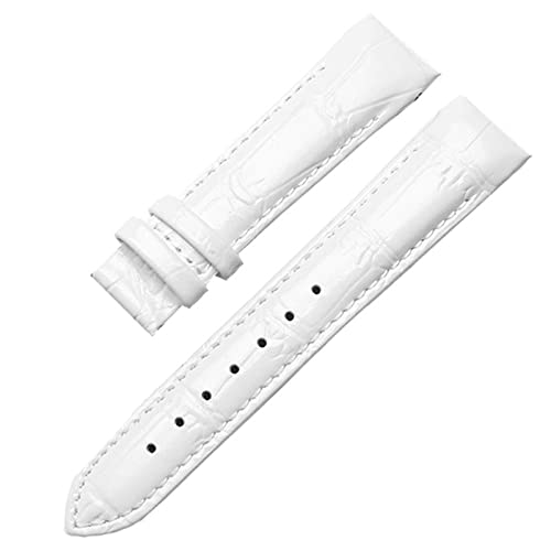 CHCWR Echtes Leder -Uhrband für Tissot T035 Armband Frauen gebogene Endgurte 18mm Modearmband (Farbe: Weiß, Größe: 18 mm) von CHCWR