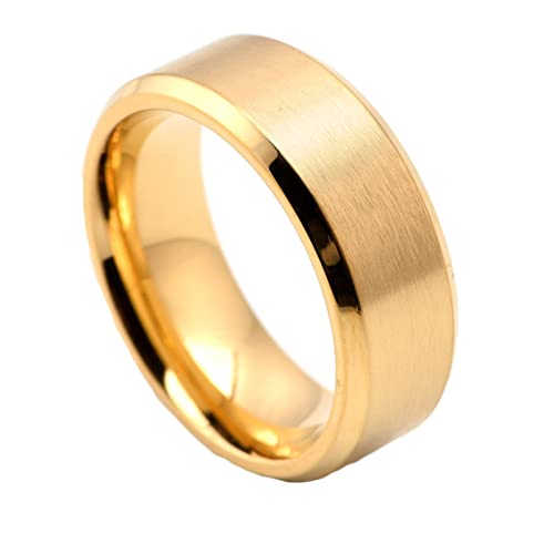 CHCWR Ehering -Ringbänder, Edelstahl 8mm Matte abgeschrägte Kanten Verlobungsringe für ihn CHCWR Ehering -Ringbänder, Edelstahl 8mm Matte abgeschrägte Kanten Verlobungsringe für ihn von CHCWR