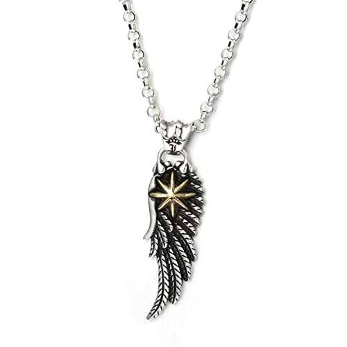 CHCWR Exquisites Schmuck, Halsketten mit Anhängern, Herren -Engel Wings Vintage Mode Feder Anhänger Halskette + Kette 60 cm von CHCWR