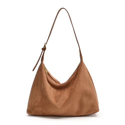 CHCWR Frauen Faux Wildleder Umhängetasche Mode -Tasche Reißverschluss Trendy Tragenbeutel Vintage Umhängetasche Outdoor -Reise von CHCWR