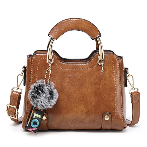 CHCWR Frauenbeutel Vintage Öl Wachs Leder Umhängetasche Frauen Crossbody Small Bag Postmann Handtasche von CHCWR