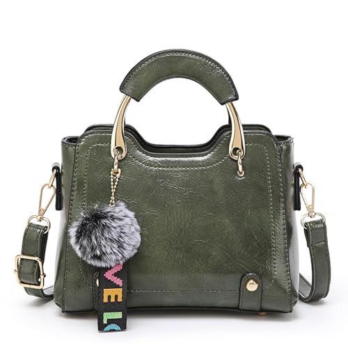 CHCWR Frauenbeutel Vintage Öl Wachs Leder Umhängetasche Frauen Crossbody Small Bag Postmann Handtasche von CHCWR