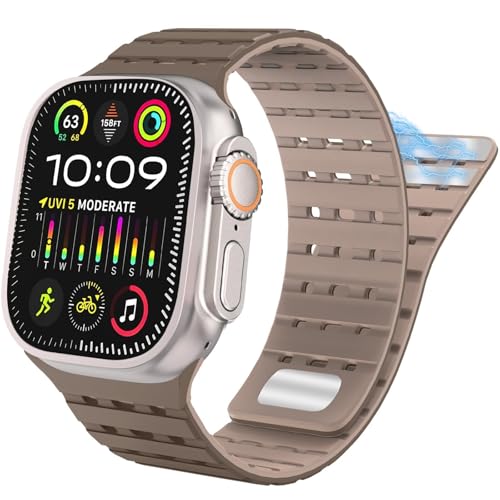 CHCWR Für Band 49mm 45 mm 44 mm 42 mm Bands für Frauen Männer, Sportmagnet -Silikongurt für SE2 & Serie 08.09.06.5. Ultra 2/Ultra von CHCWR