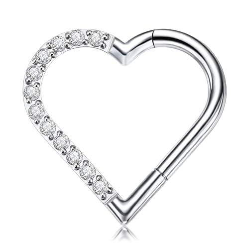 CHCWR Herzstechender Schmuck 16G 8mm 10 mm links Ohr - F136 Titan -Clicker -Ohrringe für Frauen & Männer CHCWR Herzstechender Schmuck 16G 8mm 10 mm links Ohr - F136 Titan -Clicker -Ohrringe für Frauen & Männer von CHCWR