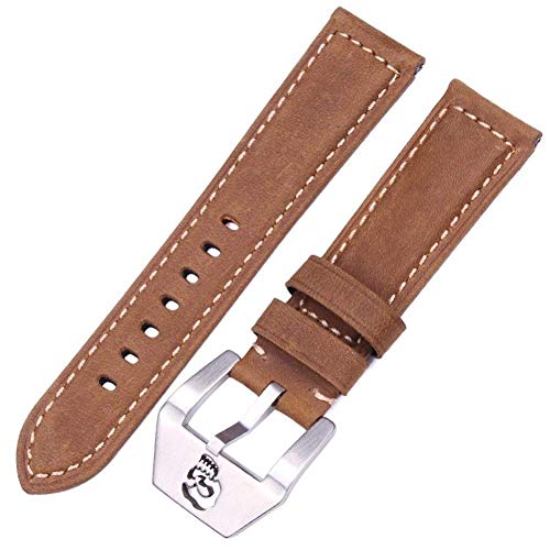 CHCWR Leder Uhrengurtverschluss Watchbänder Männer 22 mm 24 mm echte Leder Frauen Uhren -Band -Gurt Edelstahlschnalle von CHCWR