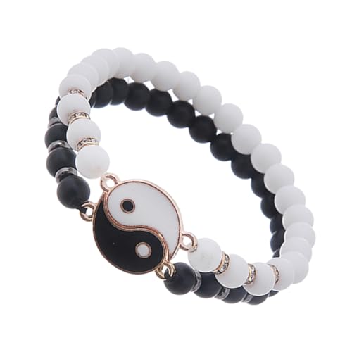 CHCWR Mädchen juwelry 1pair passung Yin Yang Armband Paare Verstellbare Kabelperlen Freundschaft Accessoire einzigartiges stilvolles Geschenk für ihn und ihre Accessoires von CHCWR