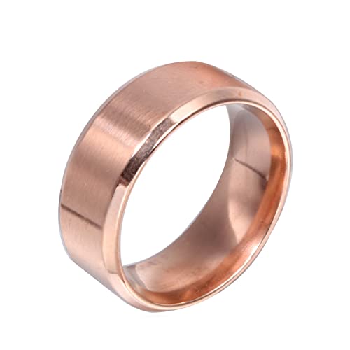 CHCWR Männer Punkringe Edelstahl, Ring für Frauen gravierte Größe 5-13 8 mm Feste Farbe und matt fertig poliert von CHCWR