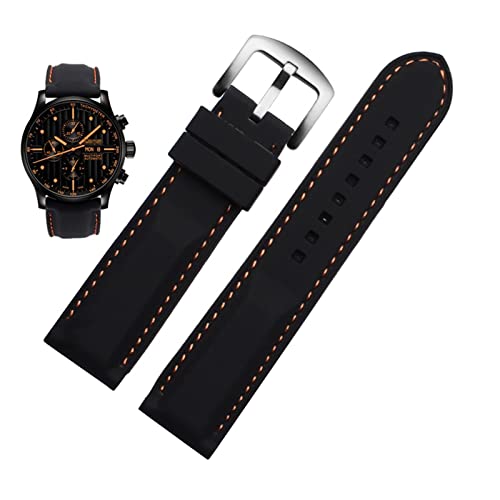 CHCWR Männer Silikon Uhrenband 20 mm 22 mm 24m für Mido Citizen Omega Sport Gummi Ersatzriemen rot blau orange weißes weiches Armband von CHCWR