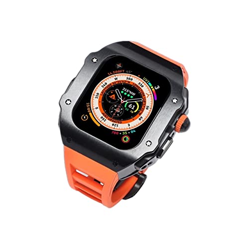 CHCWR Mod Kit Titanium Metal Hülle Fluor Gummiband ， für Ultra 8 49mm Sport Fluorebber GurtGelzel von CHCWR