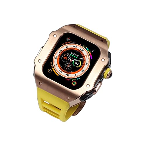 CHCWR Mod Kit Titanium Metal Hülle Fluor Gummiband ， für Ultra 8 49mm Sport Fluorebber GurtGelzel von CHCWR