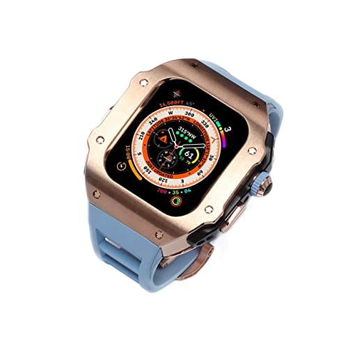 CHCWR Mod Kit Titanium Metal Hülle Fluor Gummiband ， für Ultra 8 49mm Sport Fluorebber GurtGelzel von CHCWR