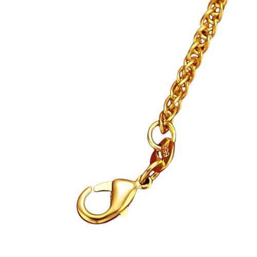 CHCWR NEU 2025 Real 18k Gold Twisted Kettenarmband rein verstellbares Büro -Hanf Seilkette für Frauen feines Schmuck Geschenk mit für Sie Accessoires Trendy Creative Gift von CHCWR