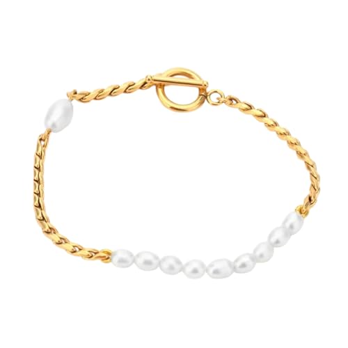 CHCWR Neues 2026 Natural Pearls -Kettenarmband für Frauen Gold Farbe Armreif Fashion Schmuckparty Dekoration Luxus mit Ihnen Accessoires Trendy Creative Bestes Geschenk von CHCWR
