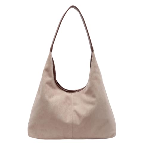 CHCWR Retro Wildleder Umhängetasche Mode Unterarmtasche trendige Arbeitstaschen groß für Frauen Arbeit Einkaufsreise Reise Winter Herbst von CHCWR